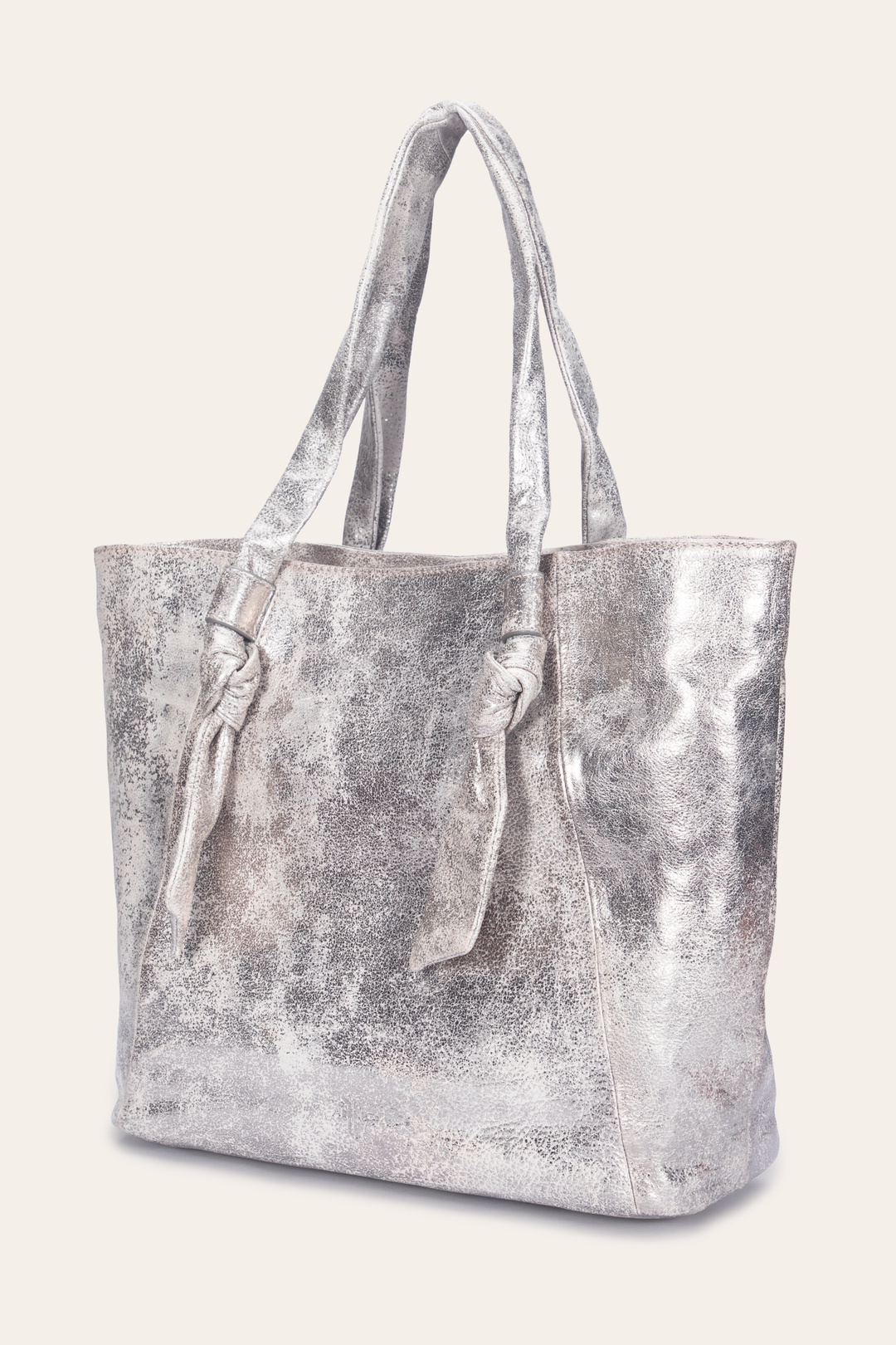 Cream Metallic Handbags Frye Women's Nora Knotted Tote Bag