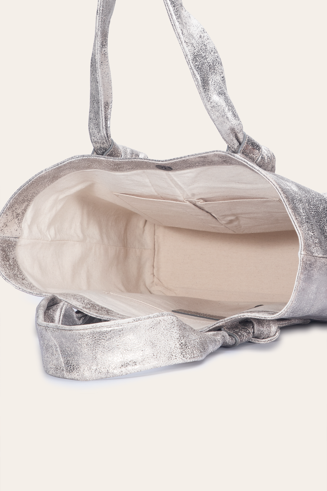 Cream Metallic Handbags Frye Women's Nora Knotted Tote Bag