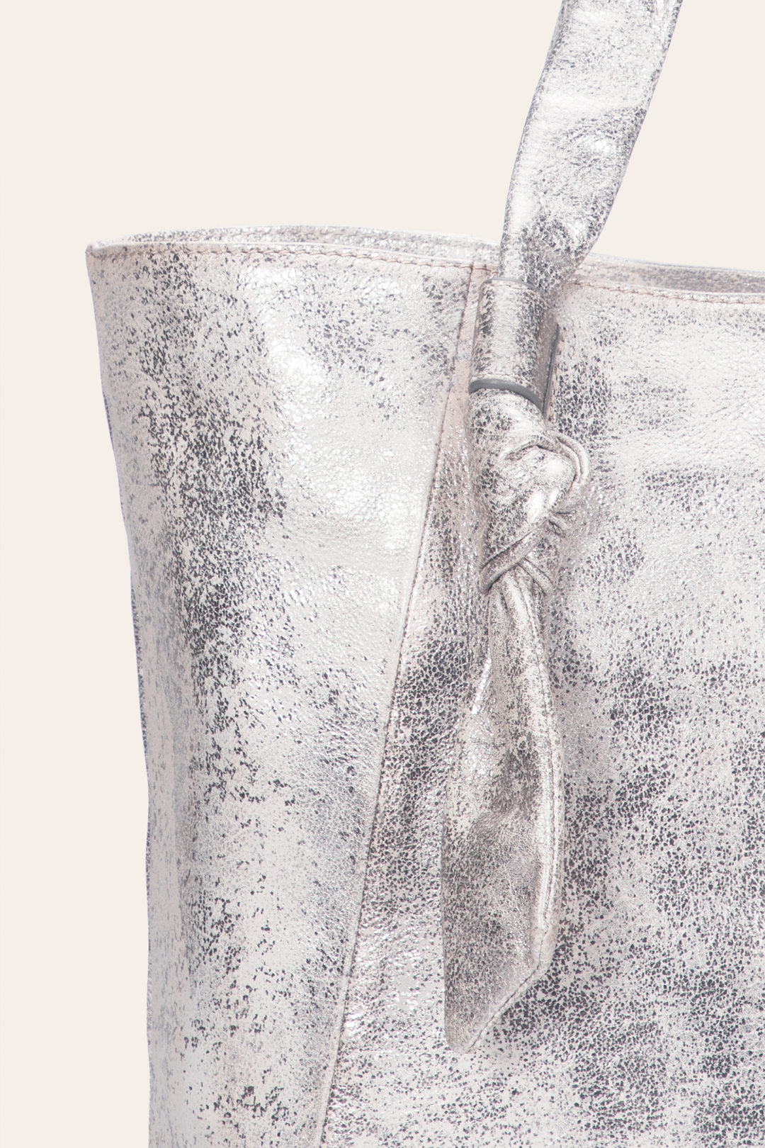 Cream Metallic Handbags Frye Women's Nora Knotted Tote Bag