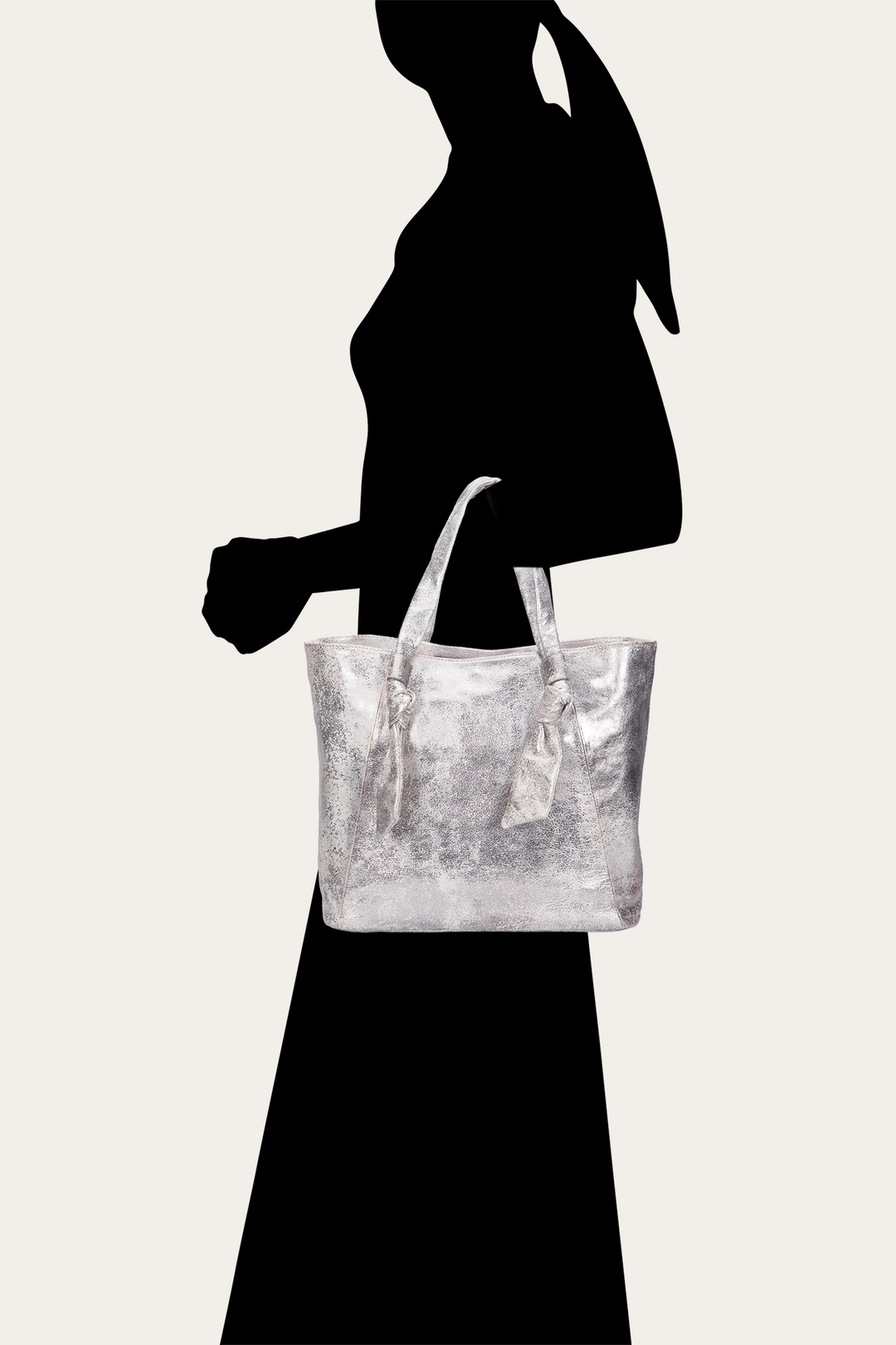 Cream Metallic Handbags Frye Women's Nora Knotted Tote Bag