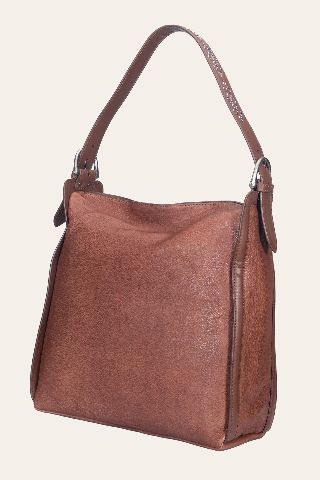 Cognac Handbags Frye Women's Cognac Carla Studded Hobo Handbag