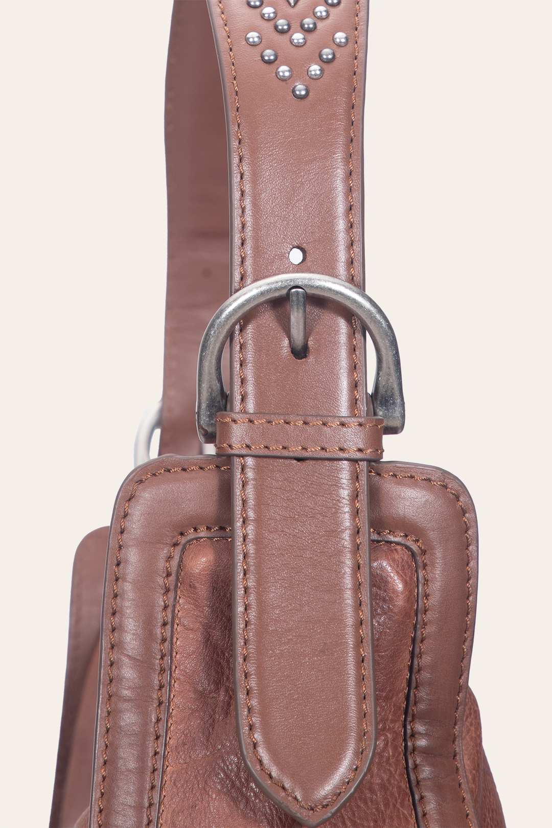 Cognac Handbags Frye Women's Cognac Carla Studded Hobo Handbag