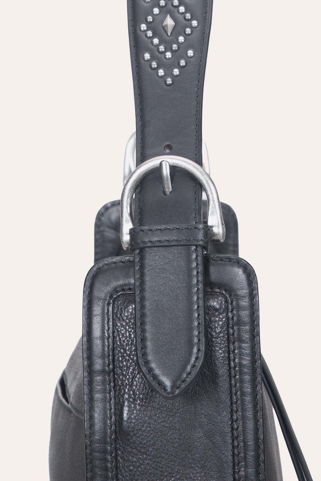 Black Handbags Frye Women's Black Carla Studded Shoulder Bag