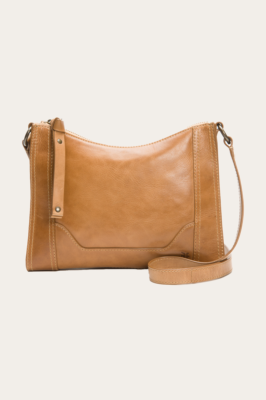 Beige Handbags Frye Melissa Zip Crossbody in Beige