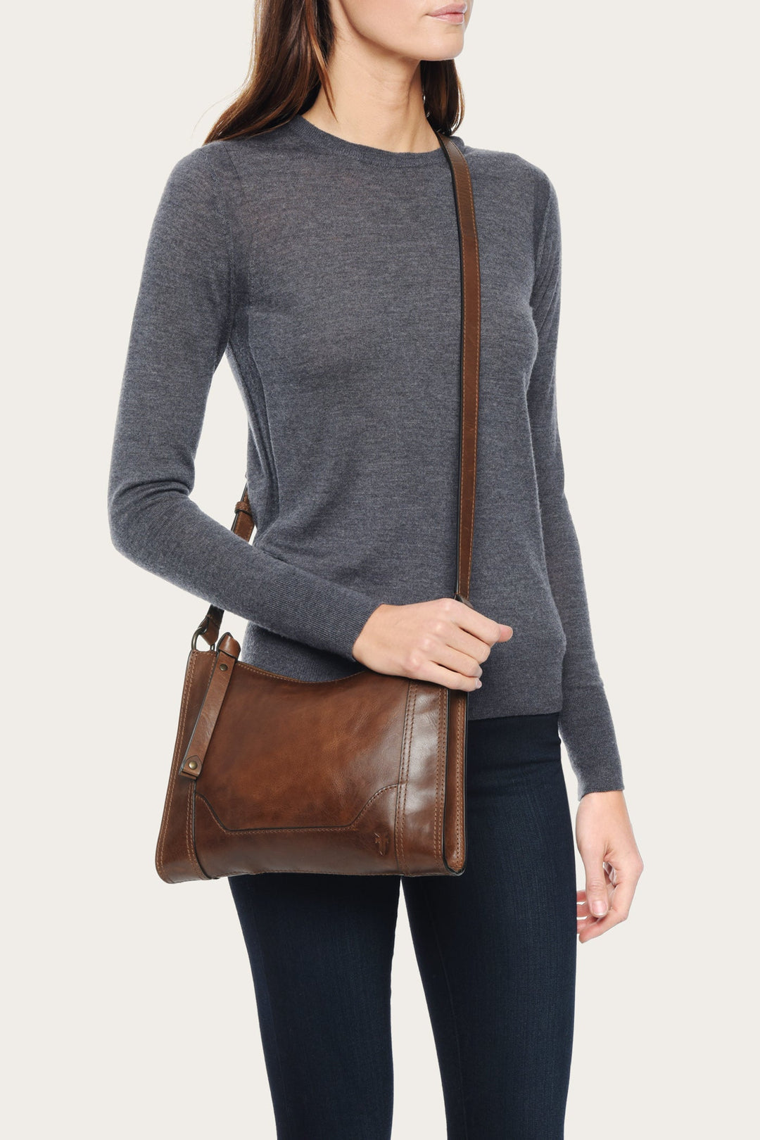 Cognac Handbags Frye Melissa Cognac Zip Crossbody