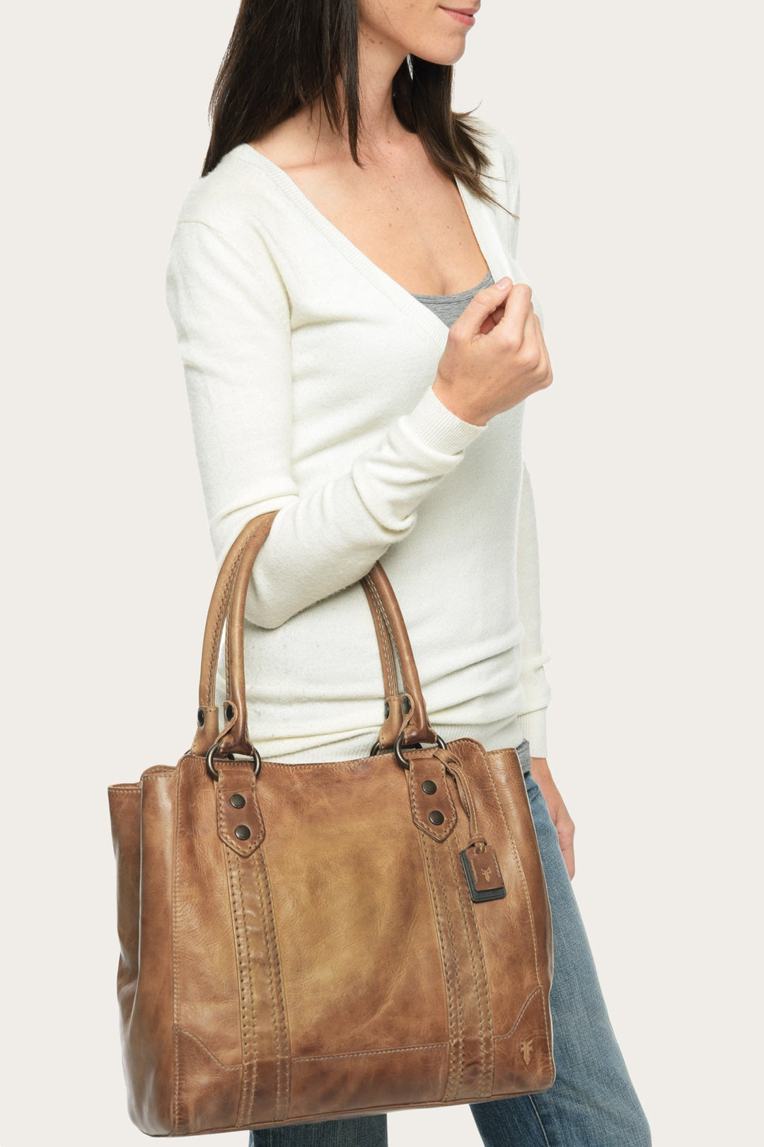 Beige Handbags Frye Melissa Beige Tote