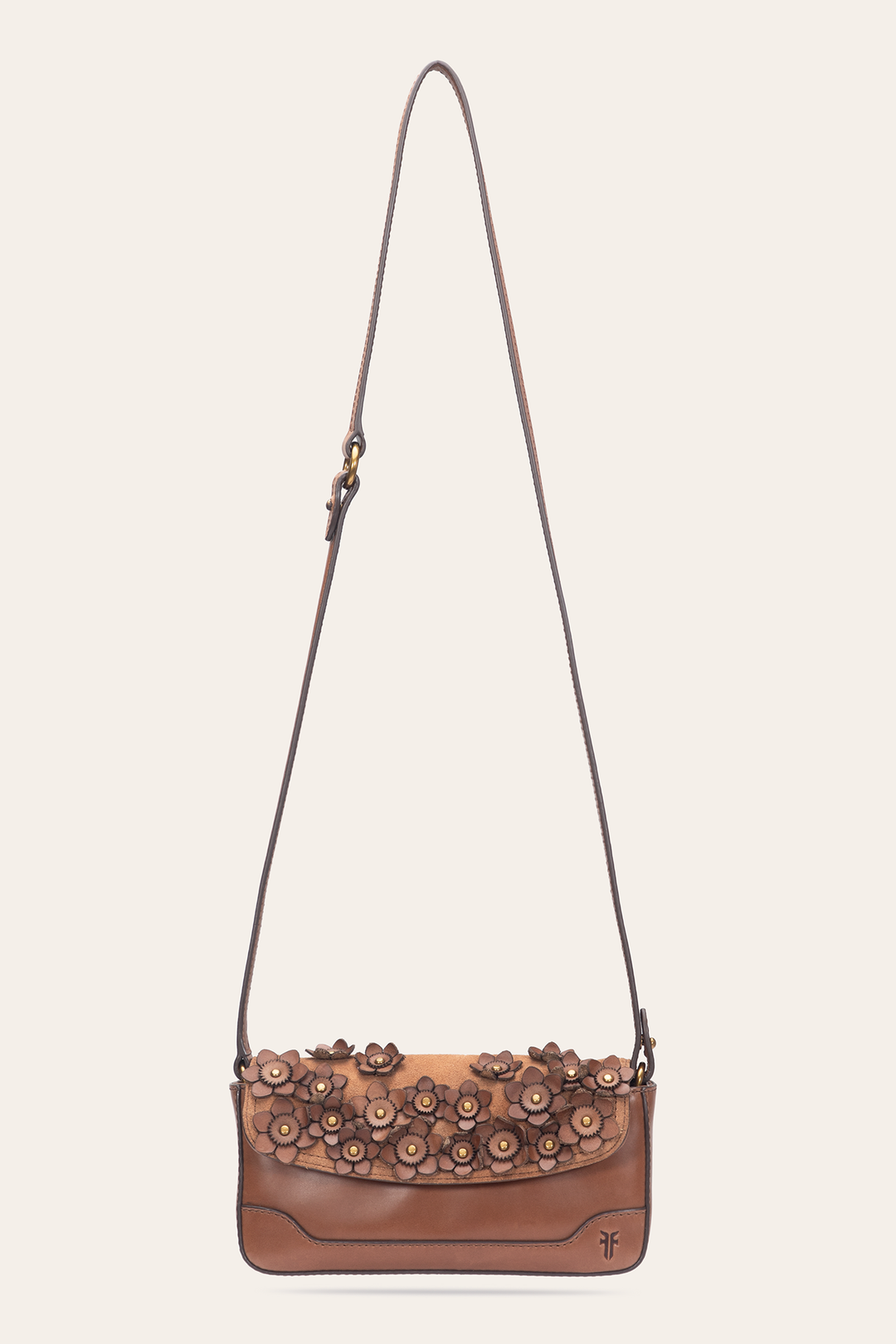 Cognac Handbags Frye Cognac Melissa Floral Convertible Mini Flap