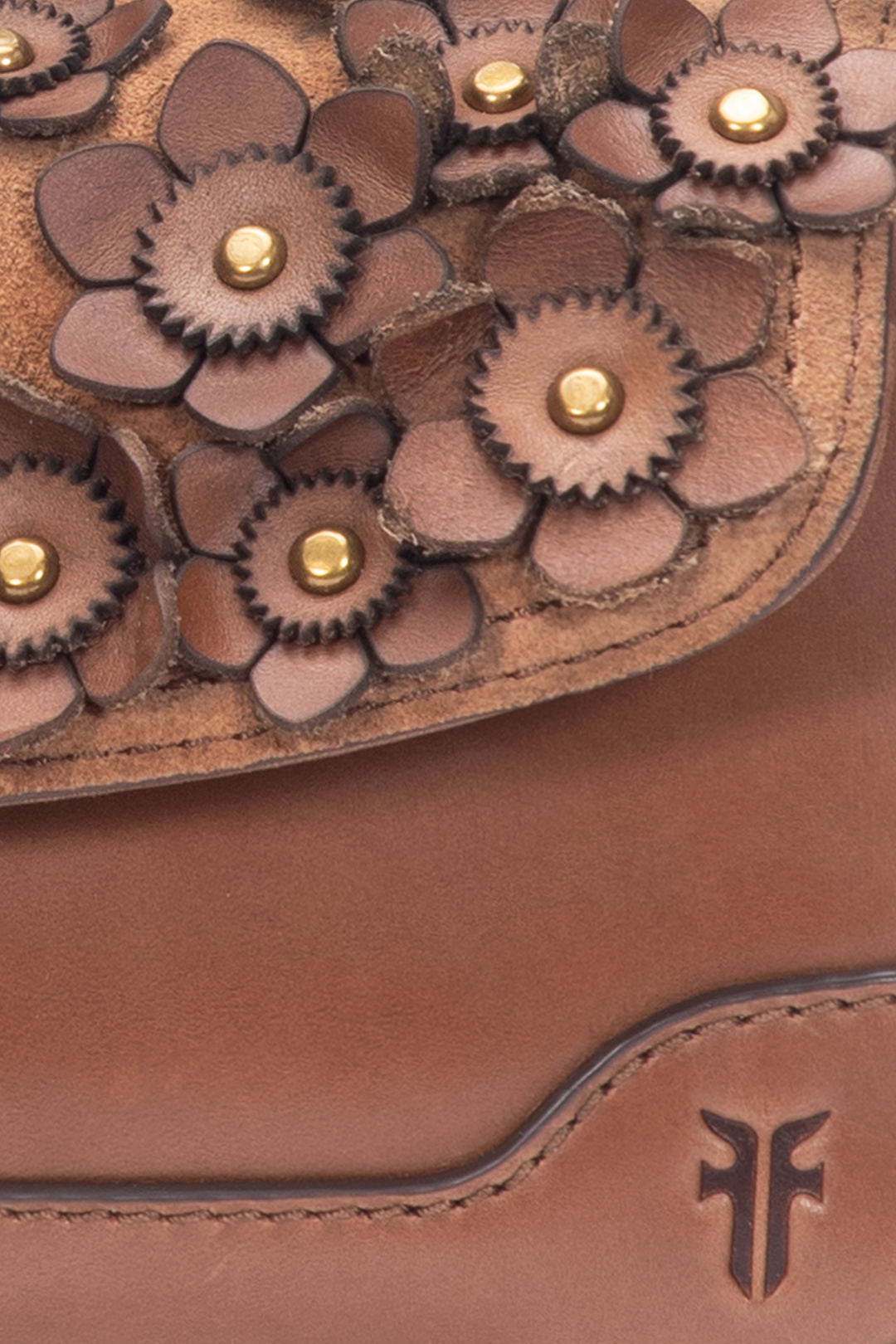Cognac Handbags Frye Cognac Melissa Floral Convertible Mini Flap