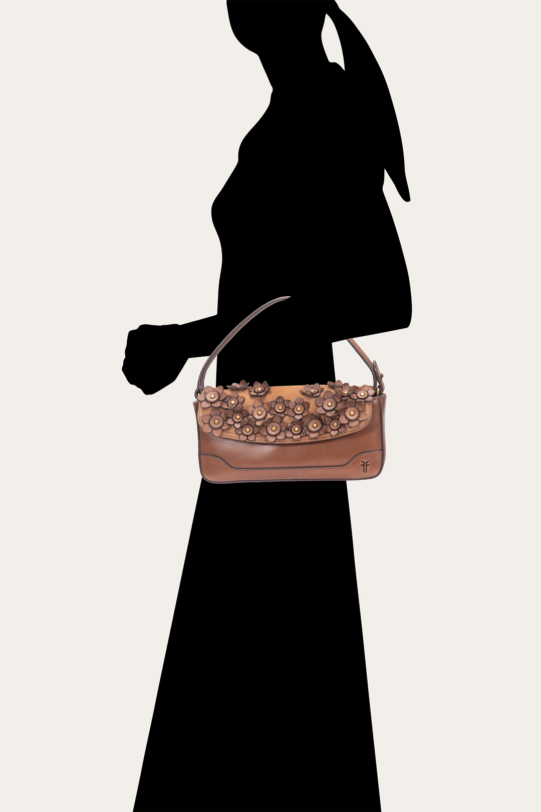 Cognac Handbags Frye Cognac Melissa Floral Convertible Mini Flap