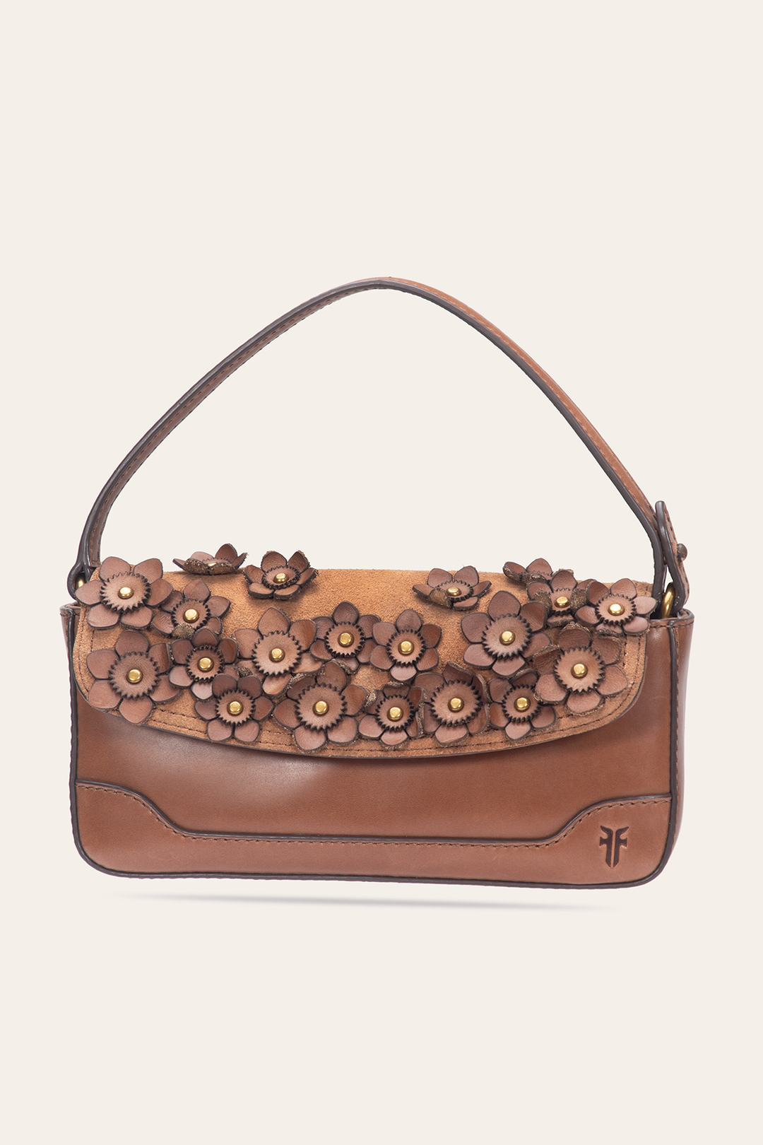 Cognac Handbags Frye Cognac Melissa Floral Convertible Mini Flap