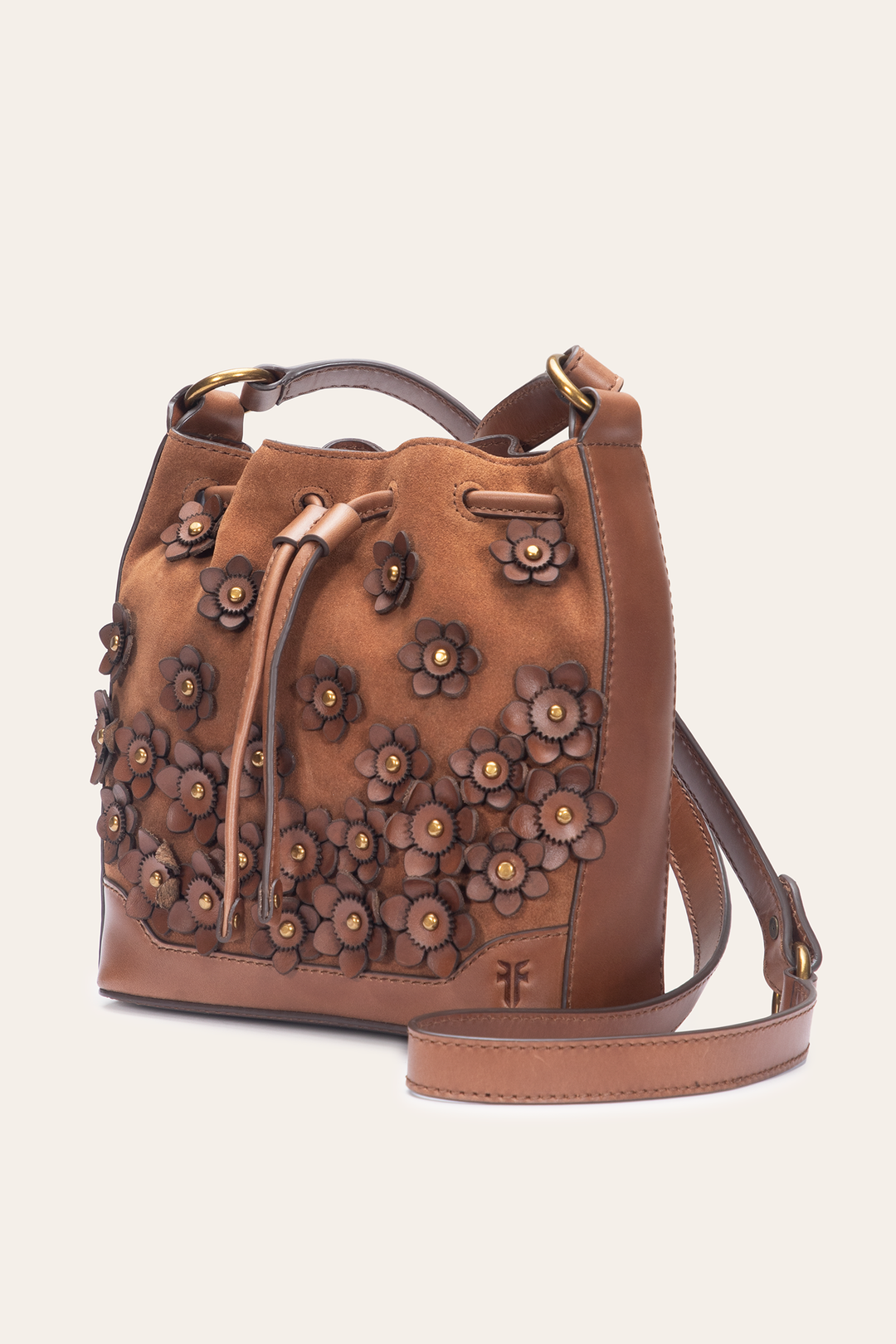 Cognac Handbags Frye Cognac Melissa Floral Convertible Bucket