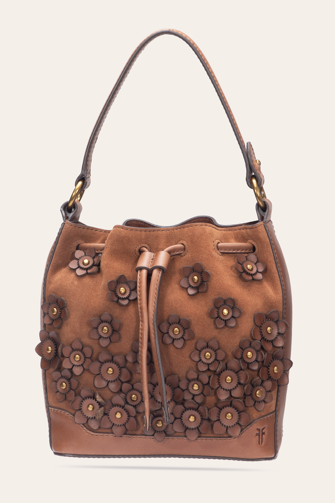 Cognac Handbags Frye Cognac Melissa Floral Convertible Bucket
