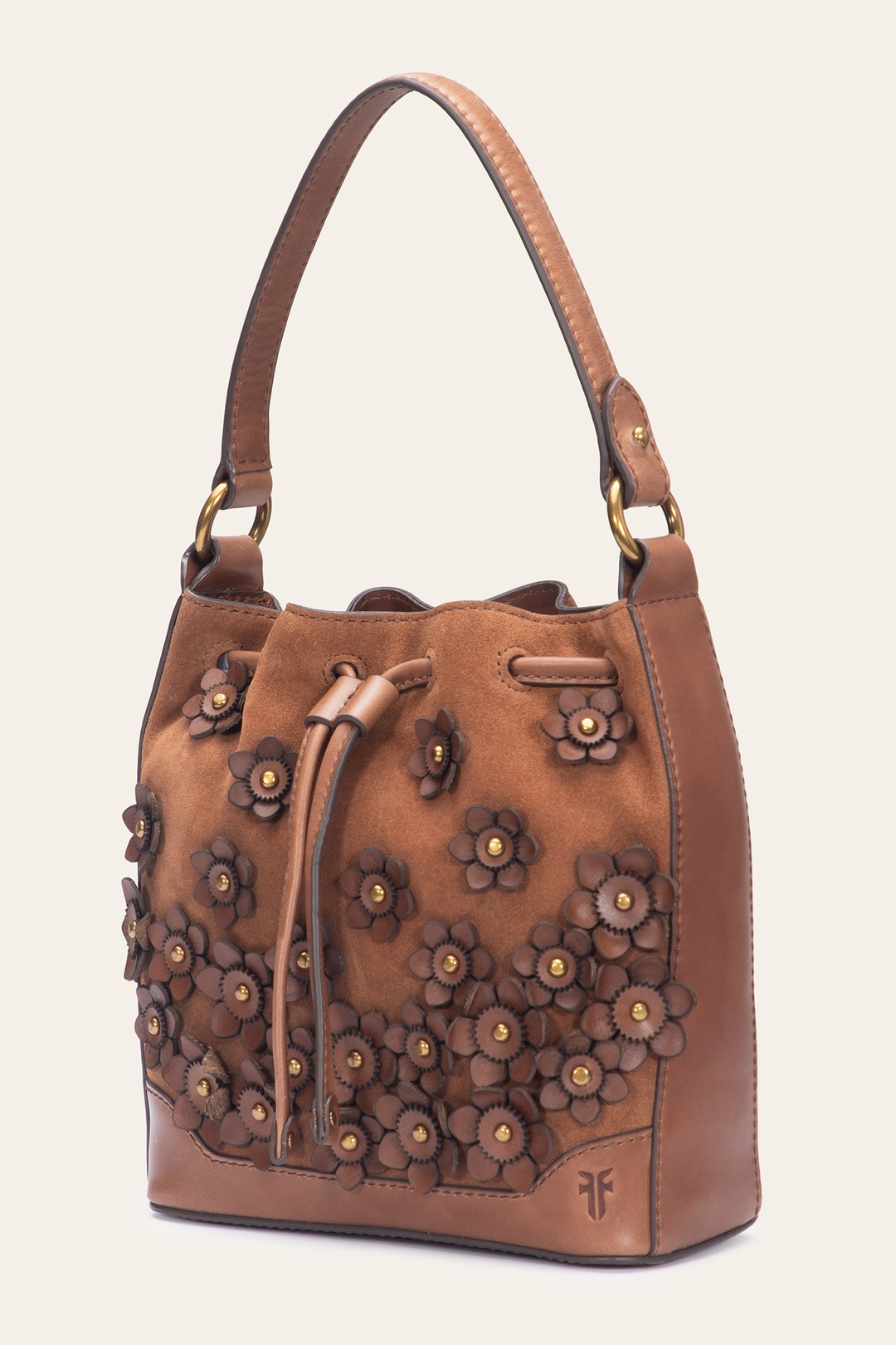 Cognac Handbags Frye Cognac Melissa Floral Convertible Bucket