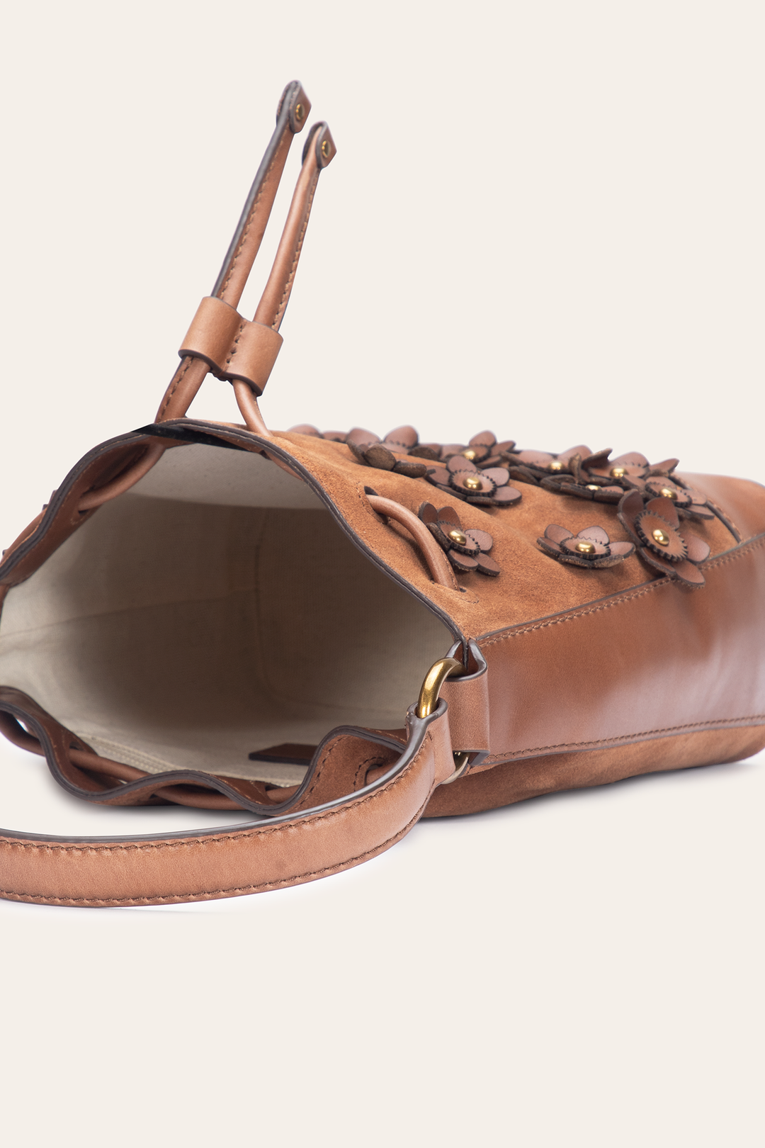 Cognac Handbags Frye Cognac Melissa Floral Convertible Bucket