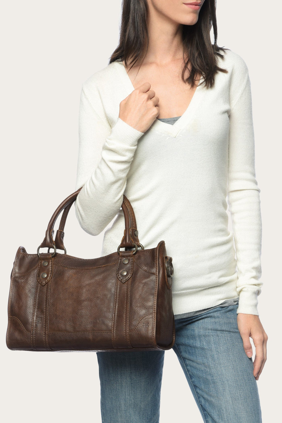 Dark Brown Handbags Frye Melissa Dark Brown Satchel