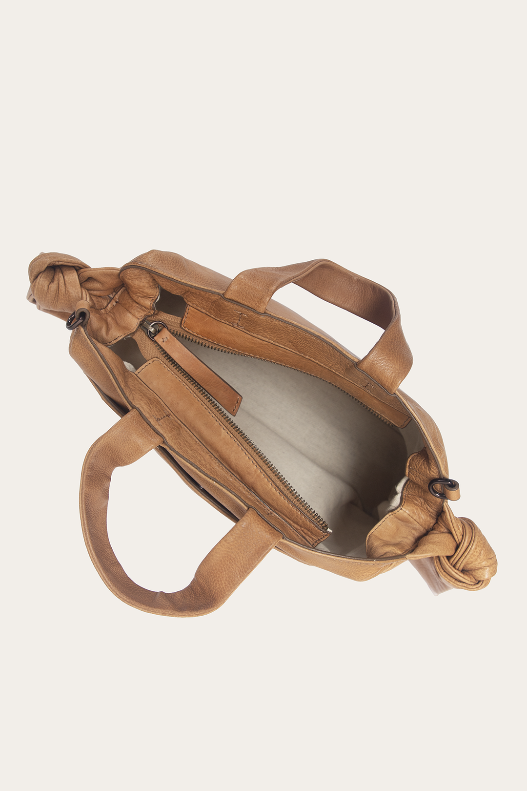 Beige Handbags Frye Beige Nora Knotted Satchel