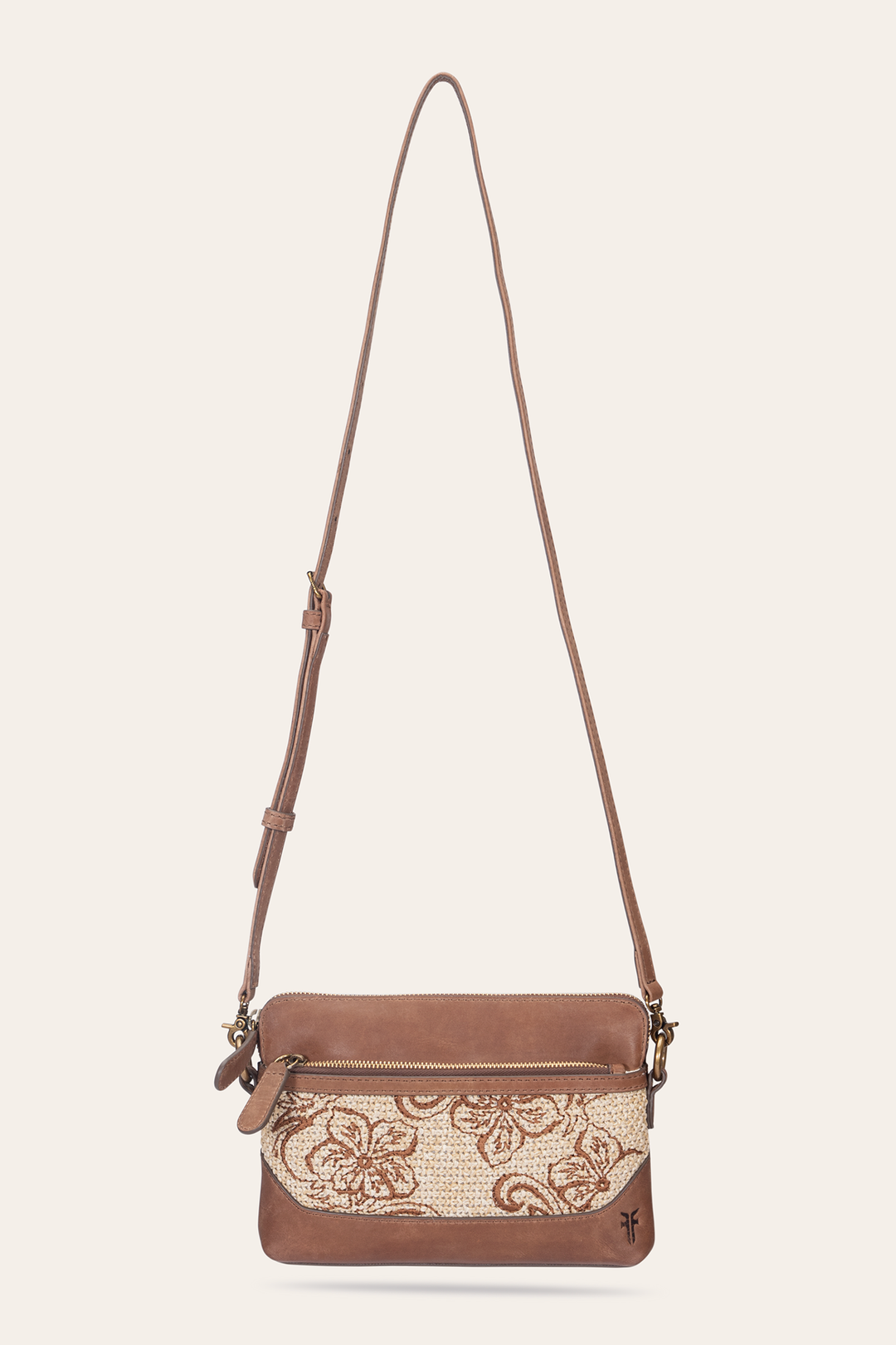 Cognac Handbags Frye Women's Floral Crossbody Wristlet Wallet