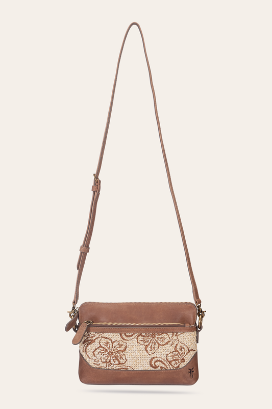 Cognac Handbags Frye Women's Floral Crossbody Wristlet Wallet