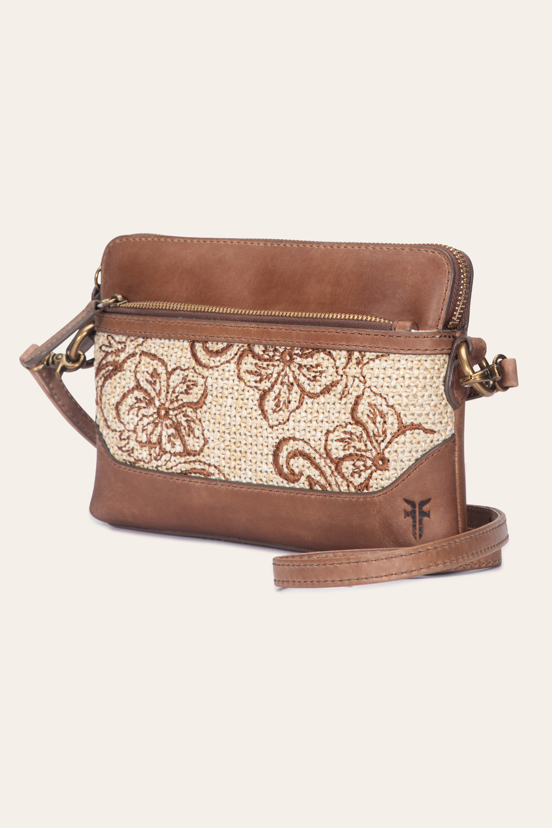 Cognac Handbags Frye Women's Floral Crossbody Wristlet Wallet