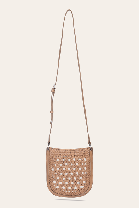 Beige Handbags Frye Women's Ella Mini Crossbody Bag in Beige