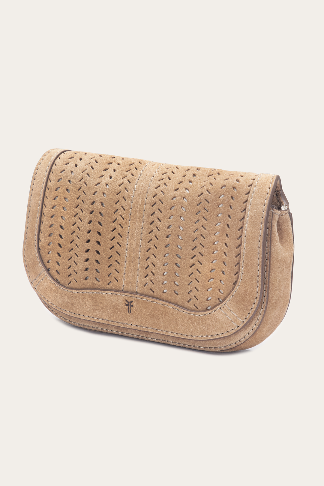 Beige Handbags Frye Stella Suede Wallet Crossbody in Beige