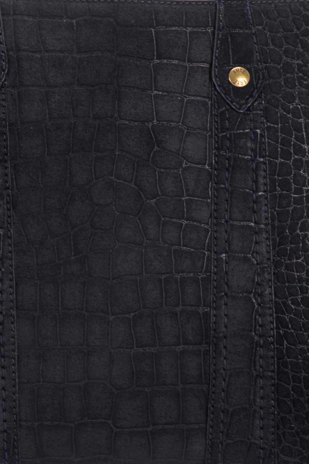 Black Handbags Frye Melissa Sueded Croco Shopper in Black