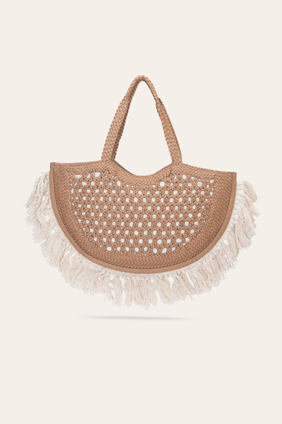 Beige Handbags Frye Women's Ella Tassel Tote Bag in Beige