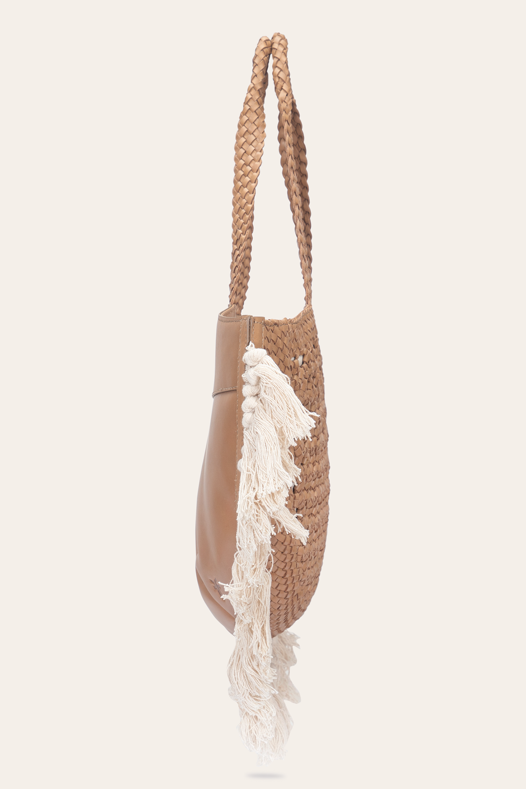 Beige Handbags Frye Women's Ella Tassel Tote Bag in Beige