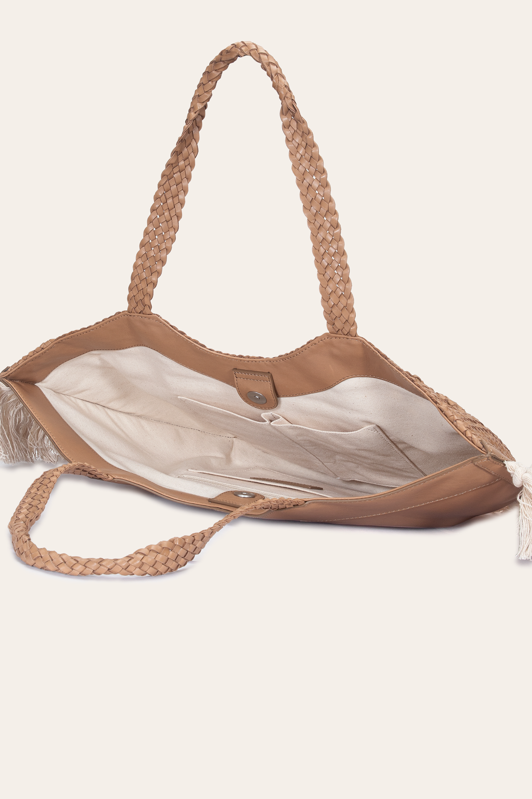 Beige Handbags Frye Women's Ella Tassel Tote Bag in Beige