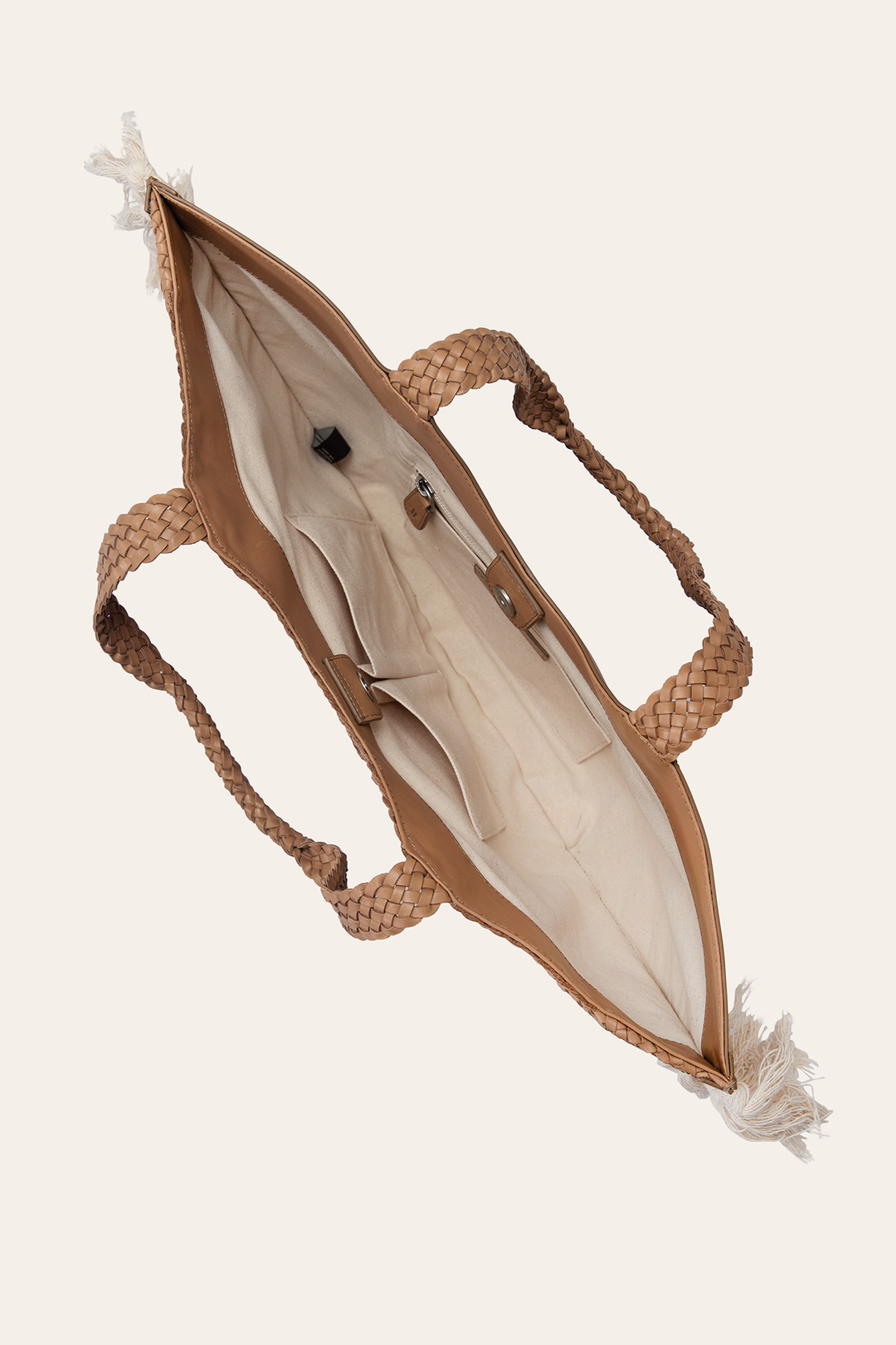 Beige Handbags Frye Women's Ella Tassel Tote Bag in Beige