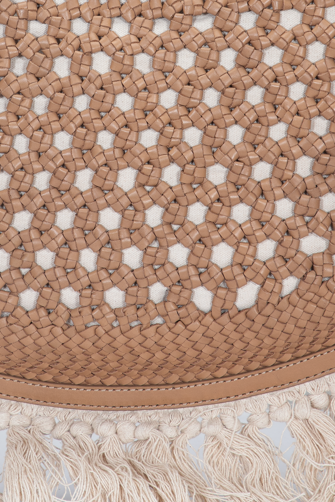 Beige Handbags Frye Women's Ella Tassel Tote Bag in Beige