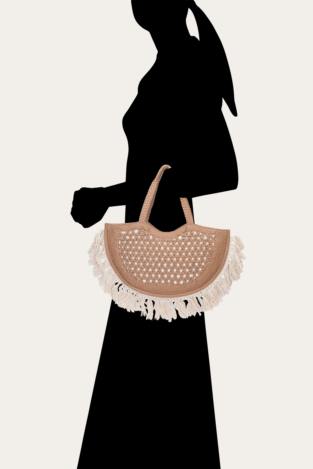 Beige Handbags Frye Women's Ella Tassel Tote Bag in Beige