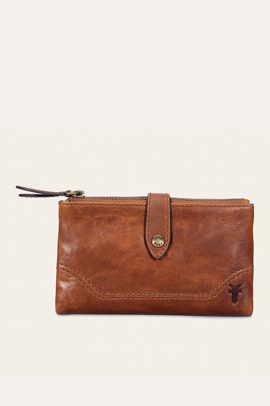 Cognac Wallets & Accessories Frye Melissa Cognac Double Zip Wallet