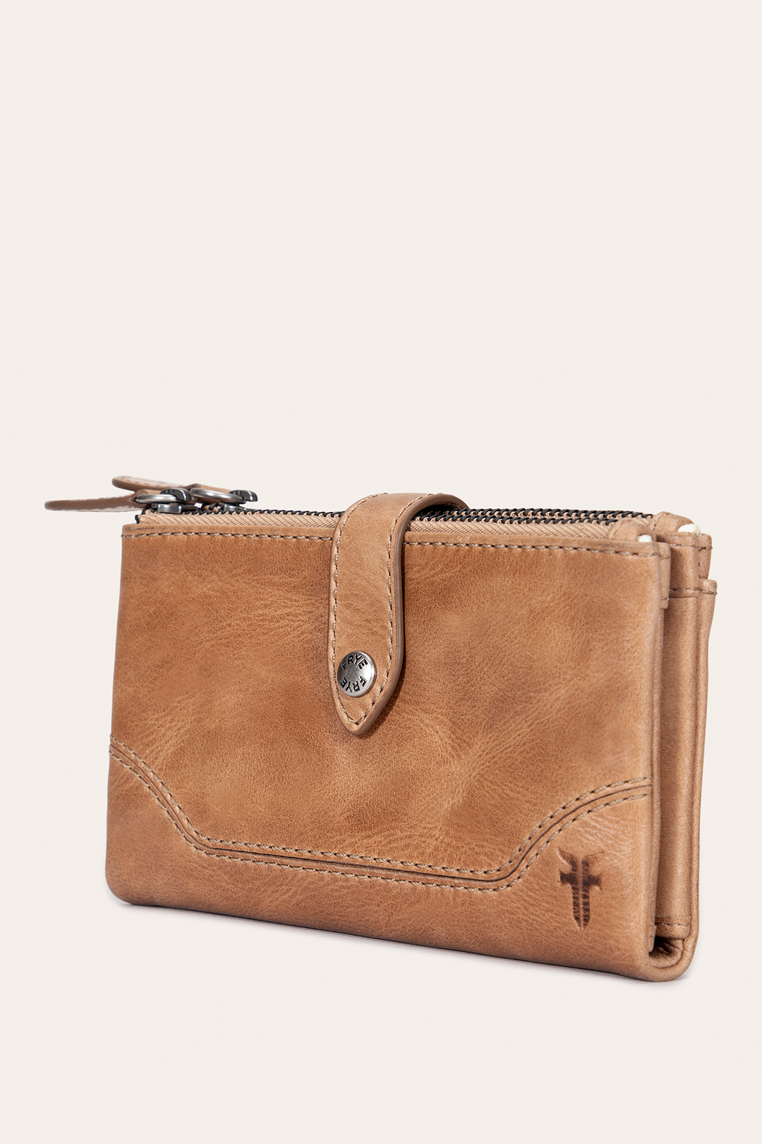 Beige Wallets & Accessories Frye Melissa Beige Double Zip Wallet