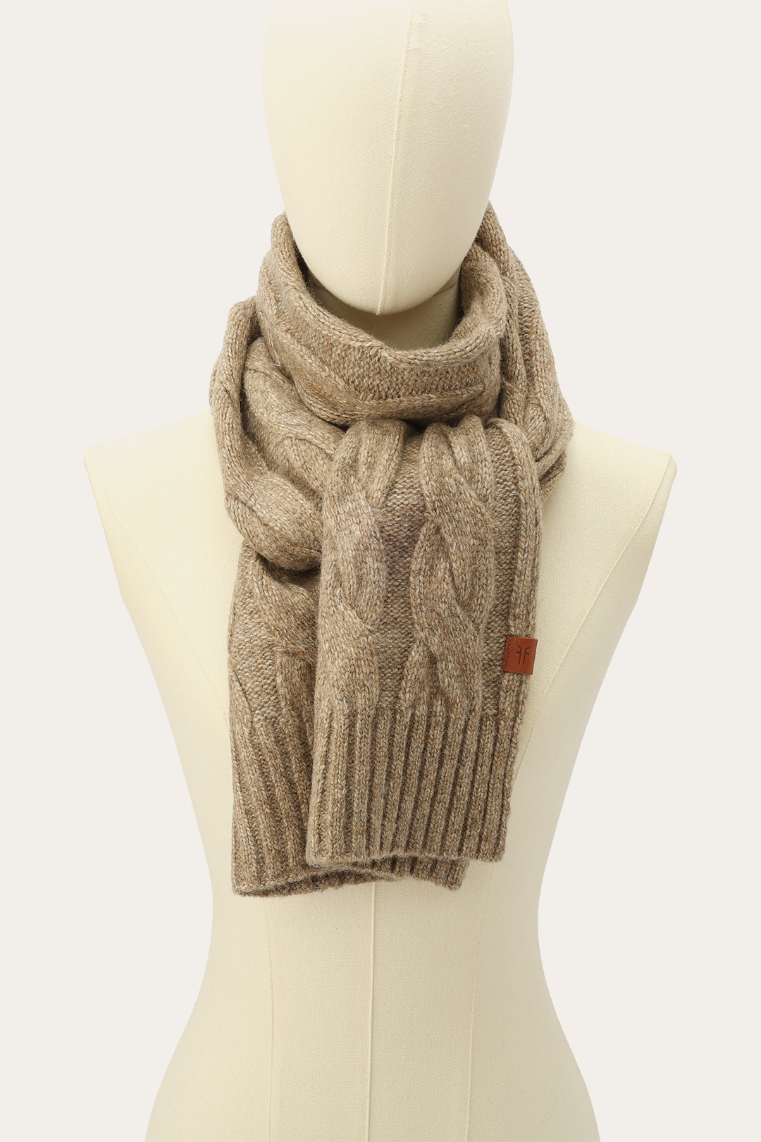 Burnt Olive Cold Weather Accessories Frye Burnt Olive Wide Cable Scarf