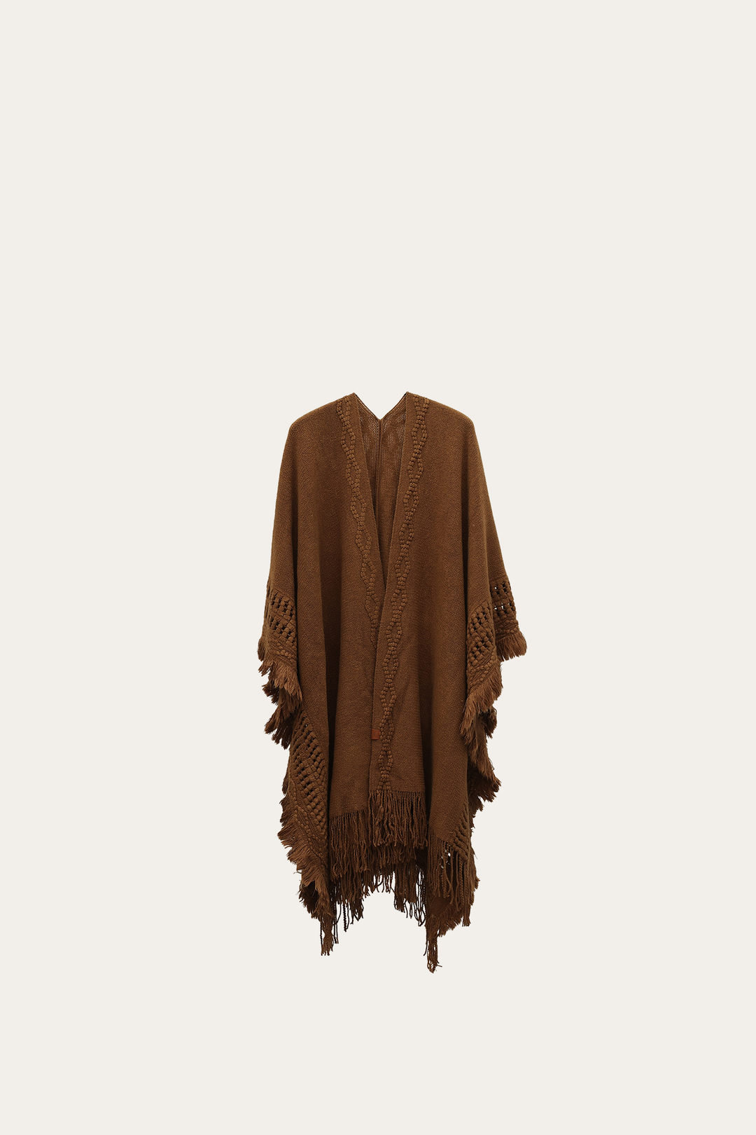 Acorn Cold Weather Accessories Frye Acorn Embellished Fringe Ruana