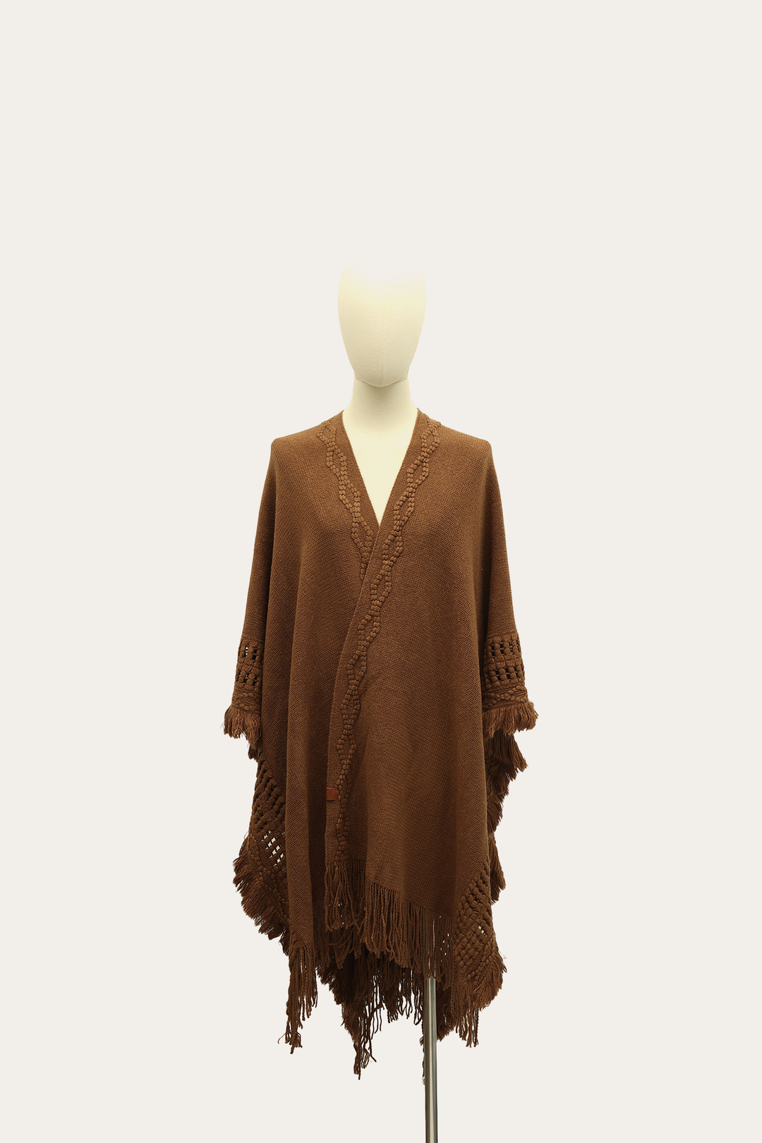 Acorn Cold Weather Accessories Frye Acorn Embellished Fringe Ruana