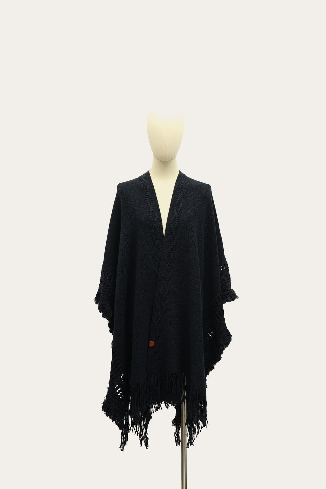 Navy Blazer Cold Weather Accessories Frye Navy Blazer Embellished Fringe Ruana
