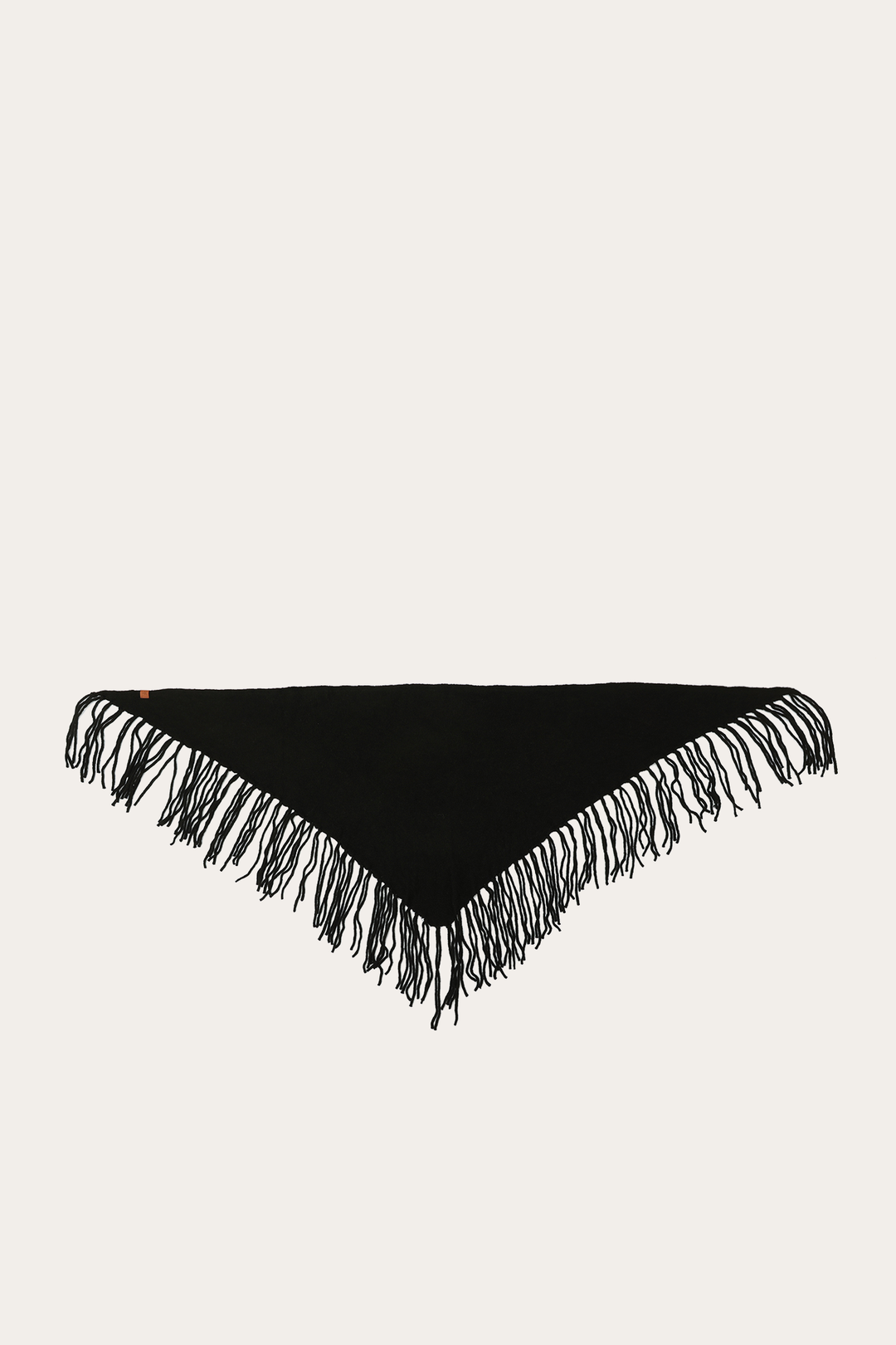 Black Cold Weather Accessories Frye Black Long Fringe Triangle Scarf