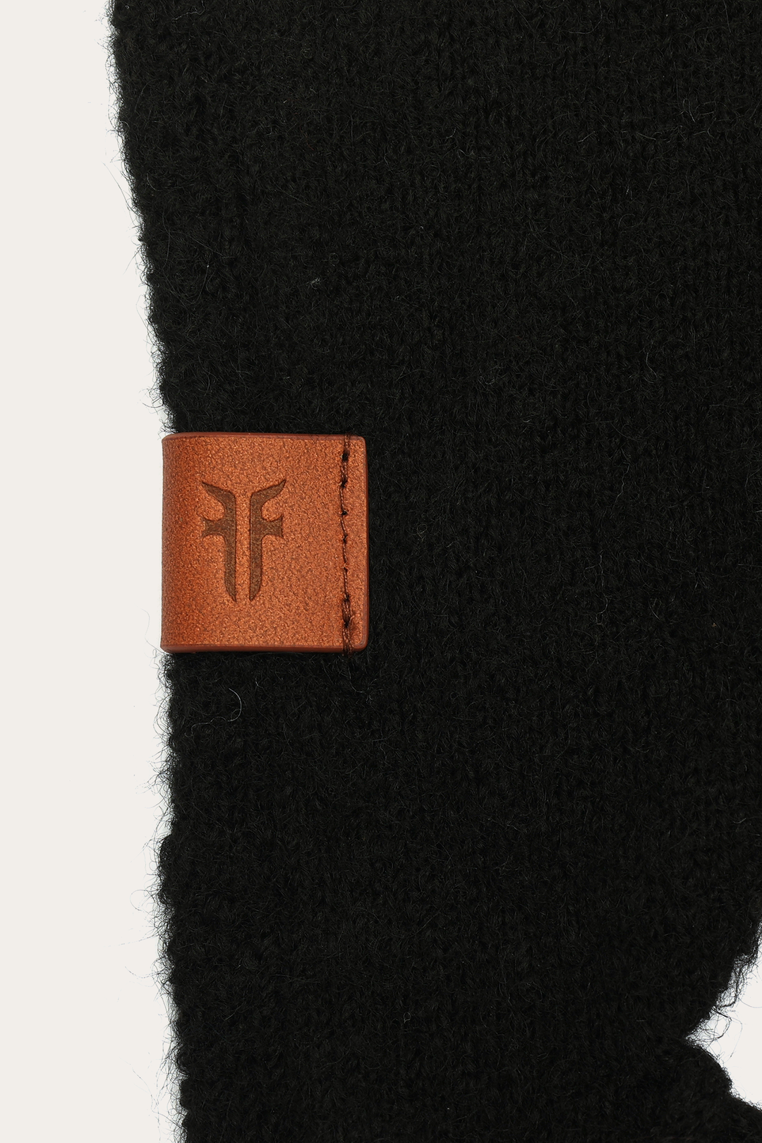 Black Cold Weather Accessories Frye Black Long Fringe Triangle Scarf
