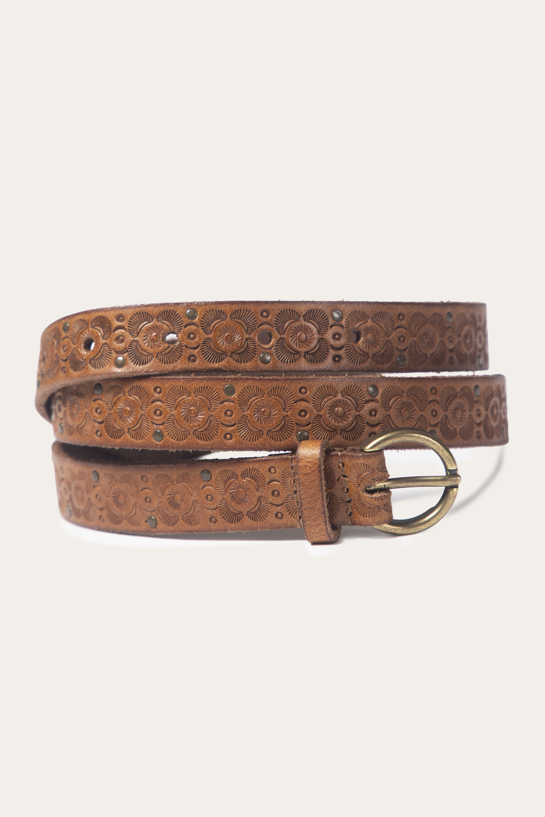 Light Whiskey Belts Frye Light Whiskey 20mm Tooling & Stud Belt