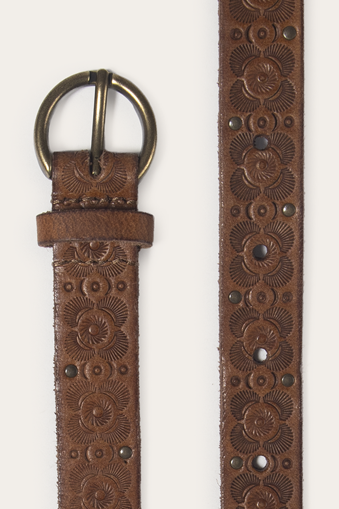 Light Whiskey Belts Frye Light Whiskey 20mm Tooling & Stud Belt