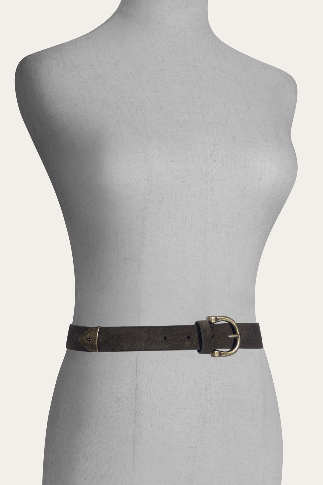Light Olive Belts Frye Light Olive 25mm Suede Horseshoe Buckle Belt