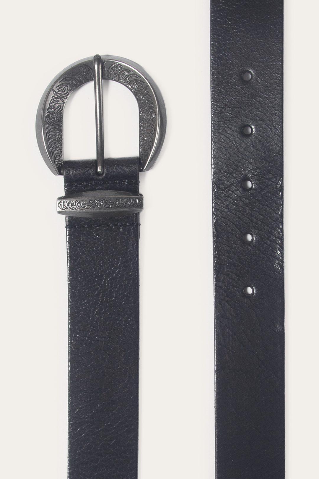 Black Belts Frye Black 35mm Engraved Buckle Belt