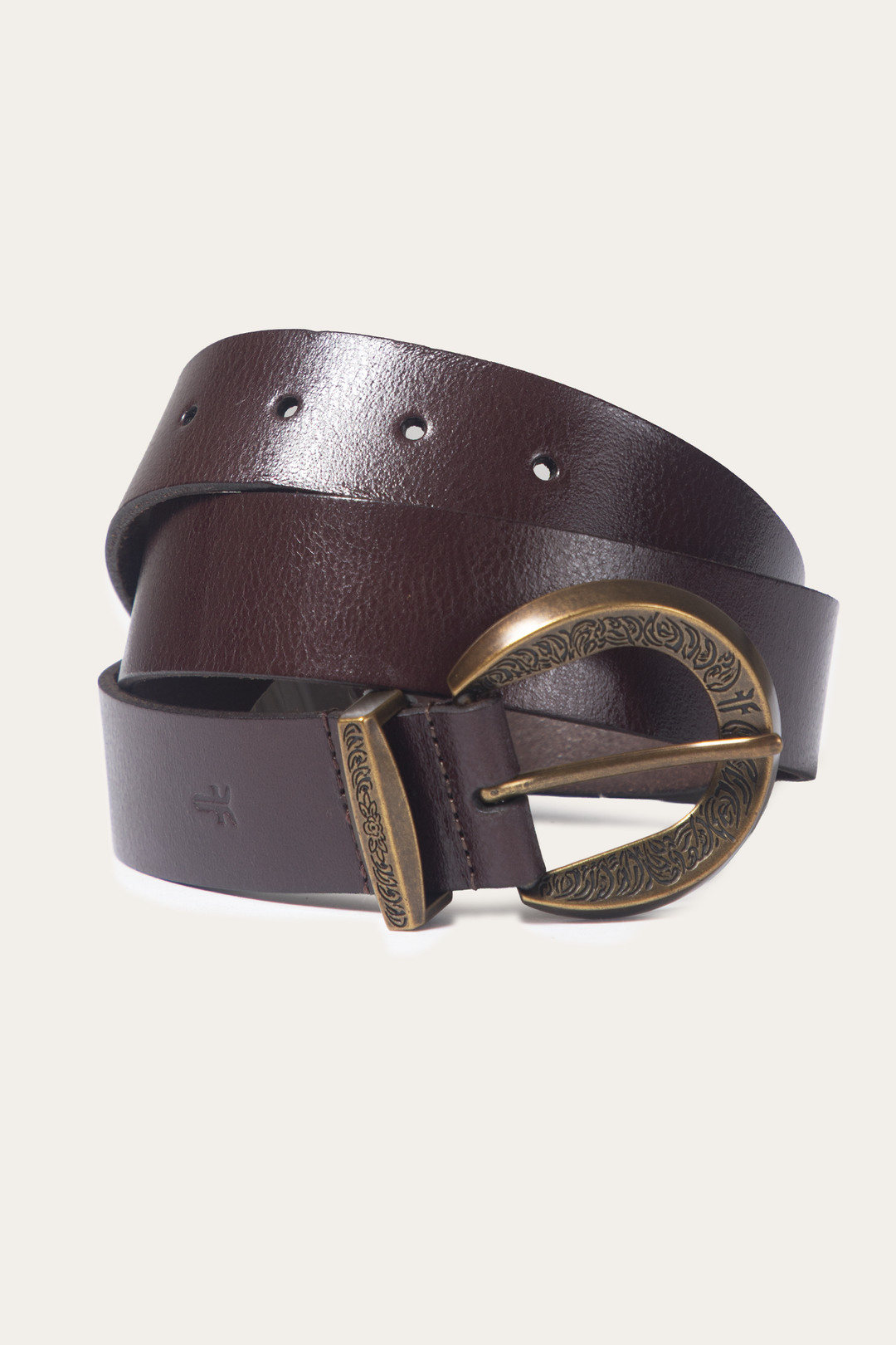 Brown Belts Frye Brown 35mm Engraved Buckle Belt