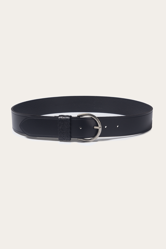 Black Belts Frye Black 40mm Belt With Woven Keeper