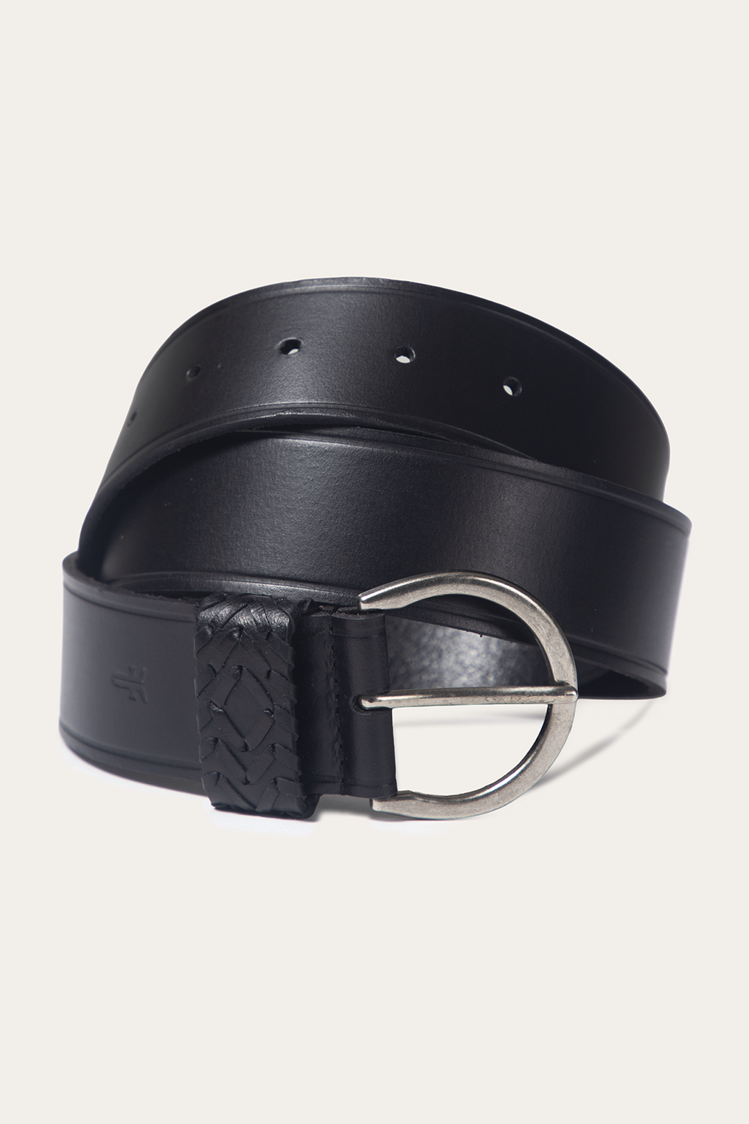 Black Belts Frye Black 40mm Belt With Woven Keeper