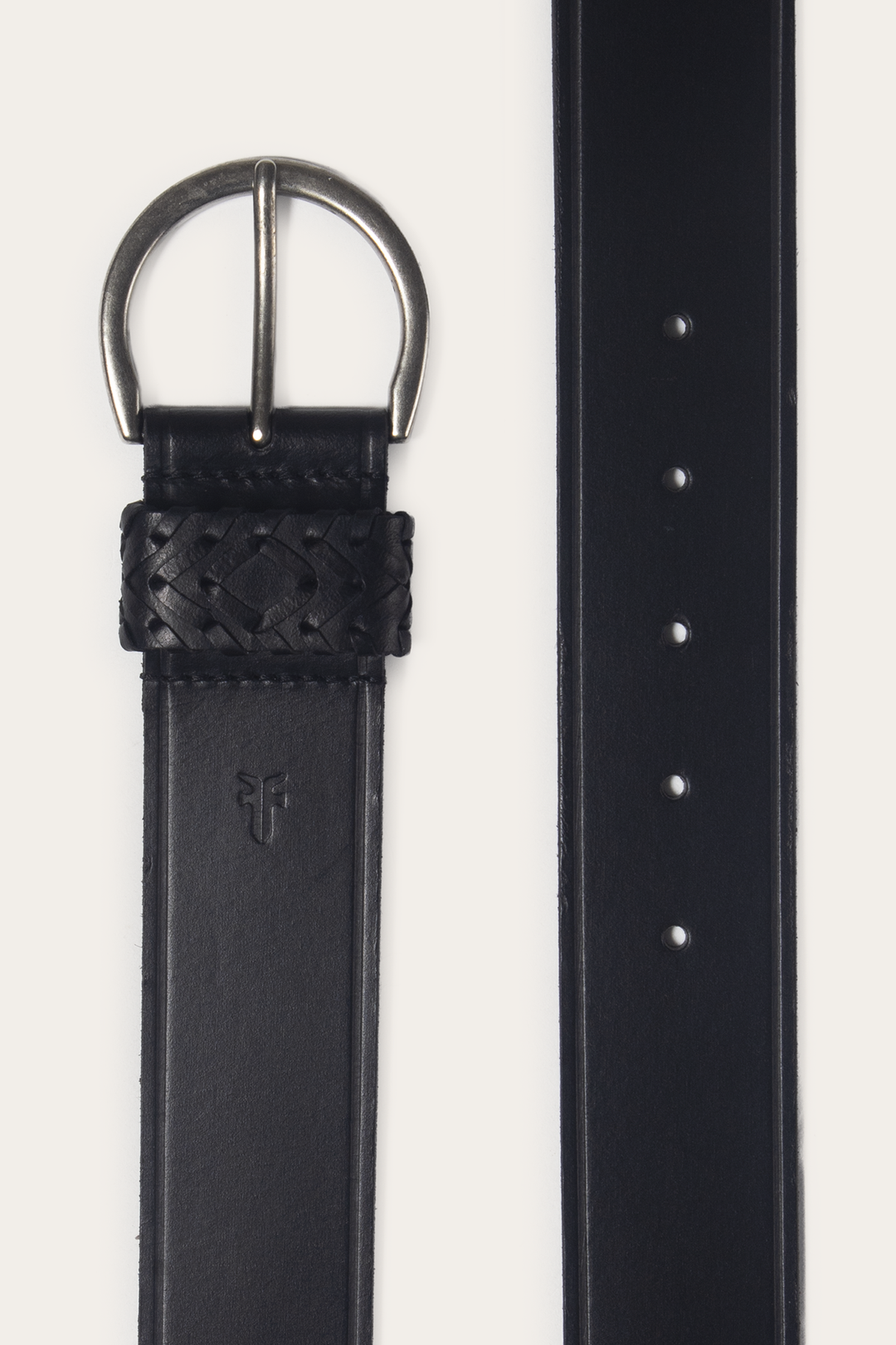 Black Belts Frye Black 40mm Belt With Woven Keeper