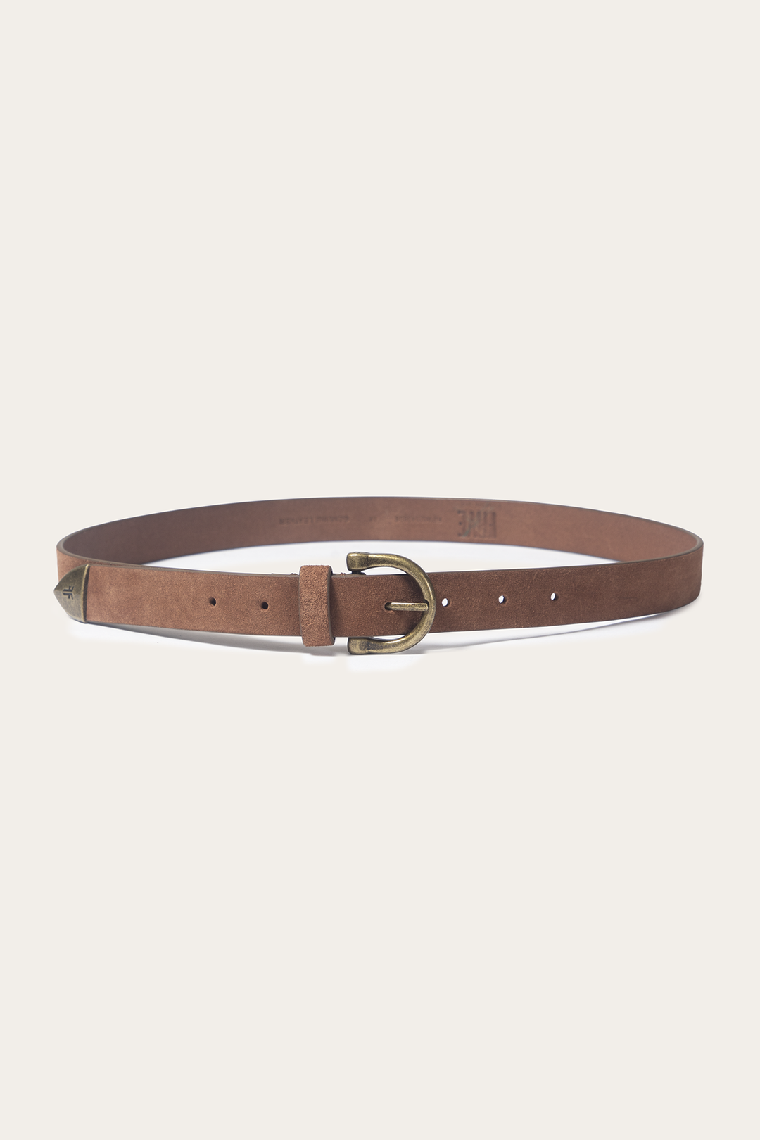 Light Whiskey Belts Frye Light Whiskey 25mm Suede Horseshoe Buckle Belt