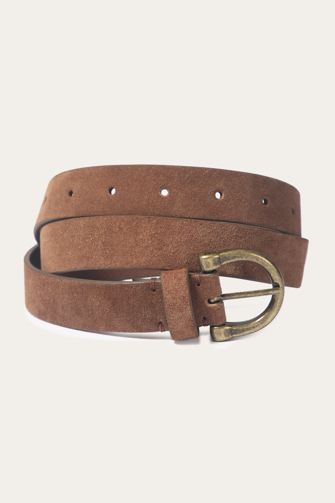 Light Whiskey Belts Frye Light Whiskey 25mm Suede Horseshoe Buckle Belt